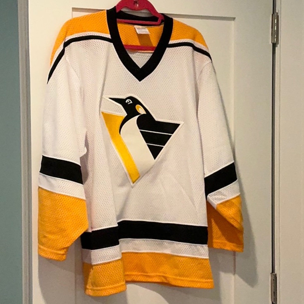 Pittsburgh Penguins Officially Licensed White and Yellow Hockey Sweater